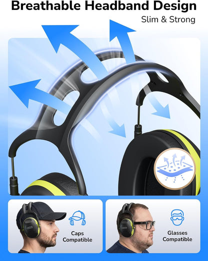 Dr.meter Ear Protection Ear Muffs, Noise Cancelling Headphones for Adults Kids 31dB Earmuffs for Noise Reduction, Hearing Protection for Shooting Gun Range, Mowing, Monster Jam, Sensory, Fireworks