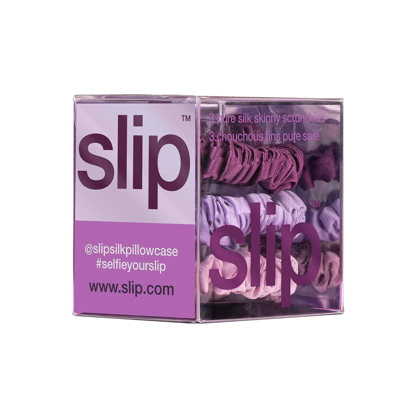SLIP Amazon Exclusive Skinny Scrunchies: Anti-Crease, Anti-Breakage Slipsilk™ Design Protects Delicate Hair | Includes 3 Pure Silk Scrunchies, Basics