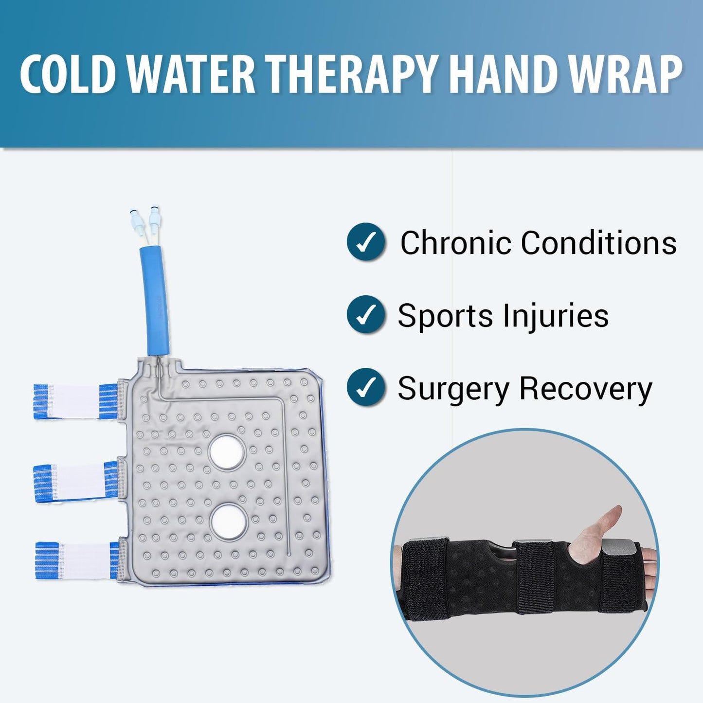 Cold Water Therapy Kneepad for use with Cryotherapy Units - Pad Only for Circulating Ice Machine for Knee Surgery, Injury, ACL - Pain Relief Cold Therapy Pad for Post Surgery Recovery