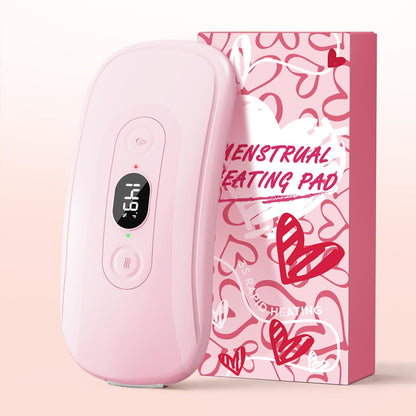Portable Heating Pad: 2 Timer 6 Heat Levels 6 Vibration Modes Cordless Electric Heating Pad 3s Fast Heating Travel Heating Pad Gifts for Women Christmas Birthday Pink
