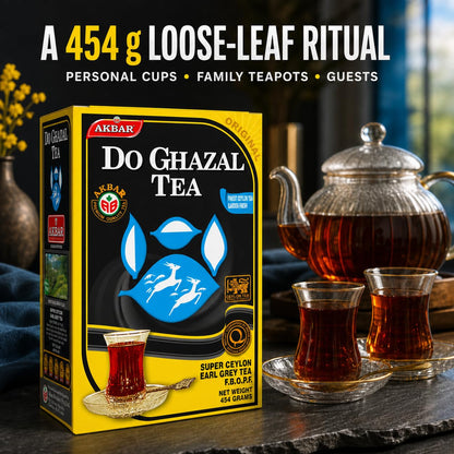 Do Ghazal Earl Grey Loose Leaf Tea, Pure Ceylon Black Tea, 454 g