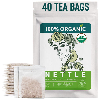 Stinging Nettle Tea Organic (40 Bleach-Free & Microplastic-Free TeaBags) - Te de Ortiga Organico Natural