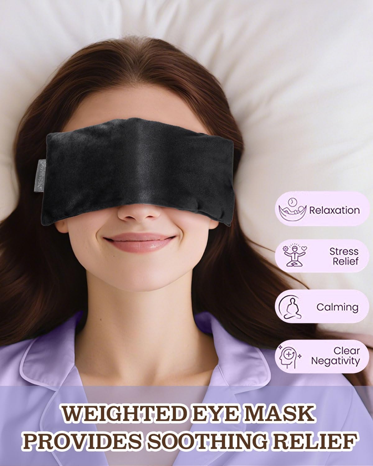 Hihealer Lavender Eye Pillow for Relaxation, Yoga, Sleep, Weighted Eye Mask