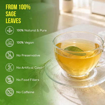 FreshDrinkUS, Premium Sage Leaf Tea Bag, 75 Count, Pure, Caffeine Free