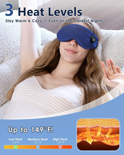 Heated Eye Mask for Dry Eyes, Cordless Sleep Mask with Warm Compress