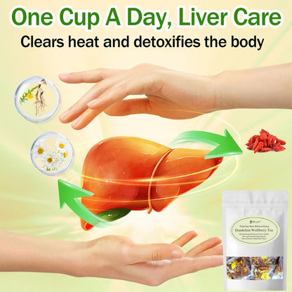 30 Bags Dandelion Wolfberry Tea, Goji Berry Chrysanthemum Cassia Seed Tea, Seven Natural Herbal Ingredients, For Kidney & Liver Health(30bags, 300g)