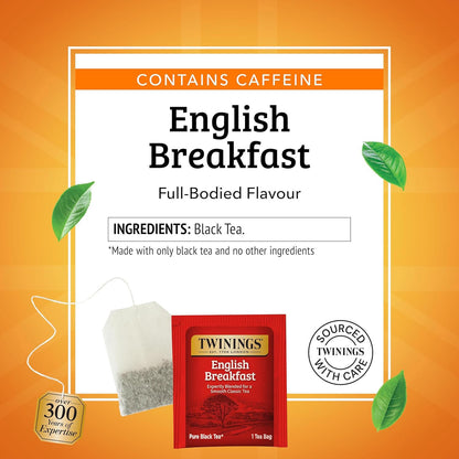 Twinings Tea Variety 2-Pack – English Breakfast + Earl Grey, Caffeinated Black Tea Bags, Individually Wrapped, 20 Count Each