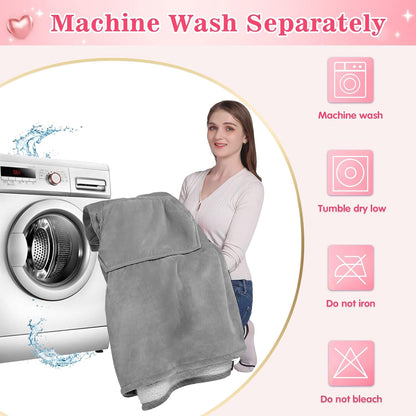Waitu Wearable Blanket Sweatshirt Gifts for Women and Men, Warm and Cozy Giant Blanket Hoodie, Thick Flannel Blanket with Sleeves and Giant Pocket - Dark Gray