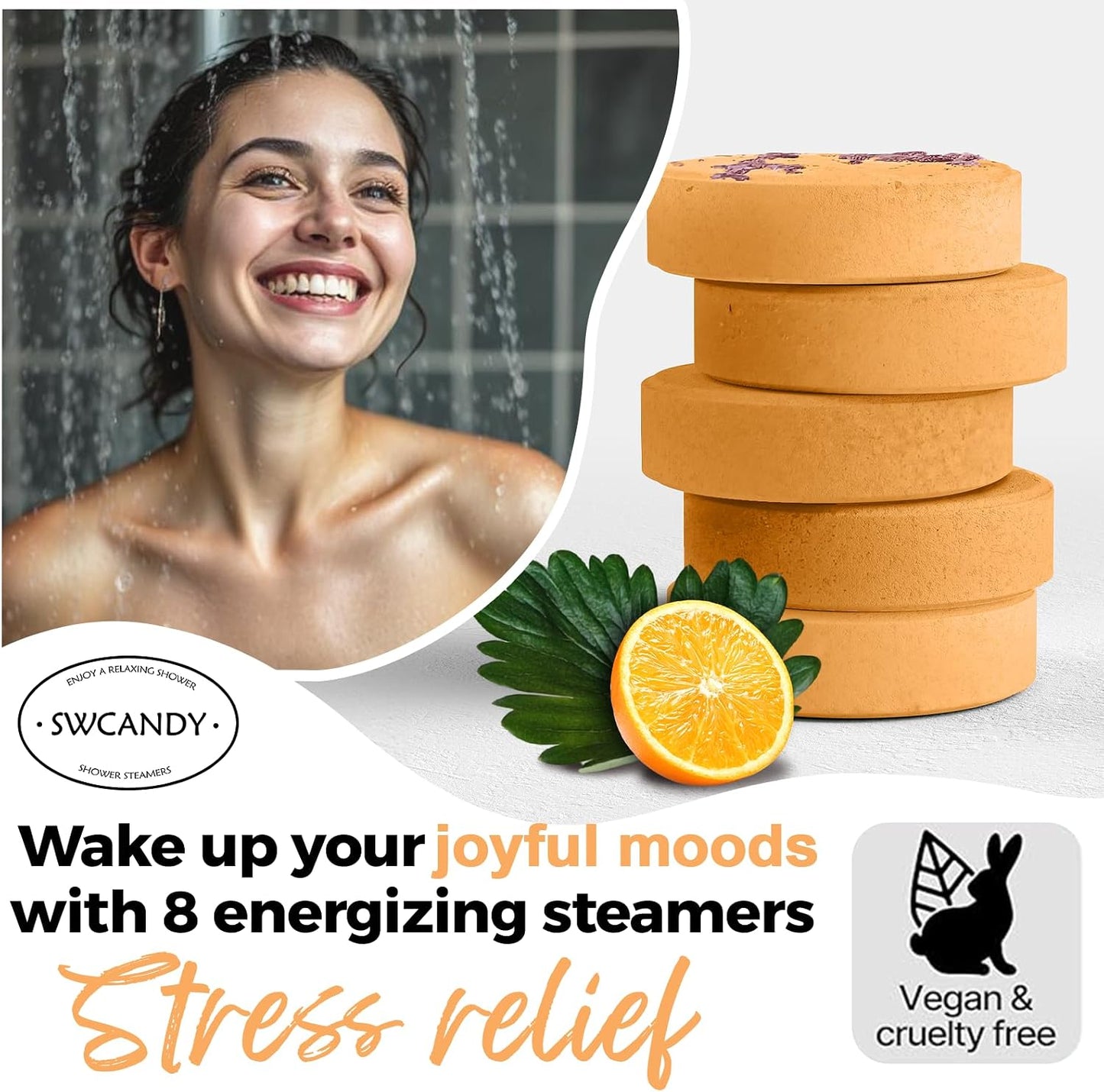 Shower Steamers Aromatherapy Birthday Gifts for Women - SWCANDY 8 Pcs Travel Essentials, Hotel Shower Spa Holidays Mom Wife Grandma Sister Her Self Care Relaxation with Natural Essential Oils Home
