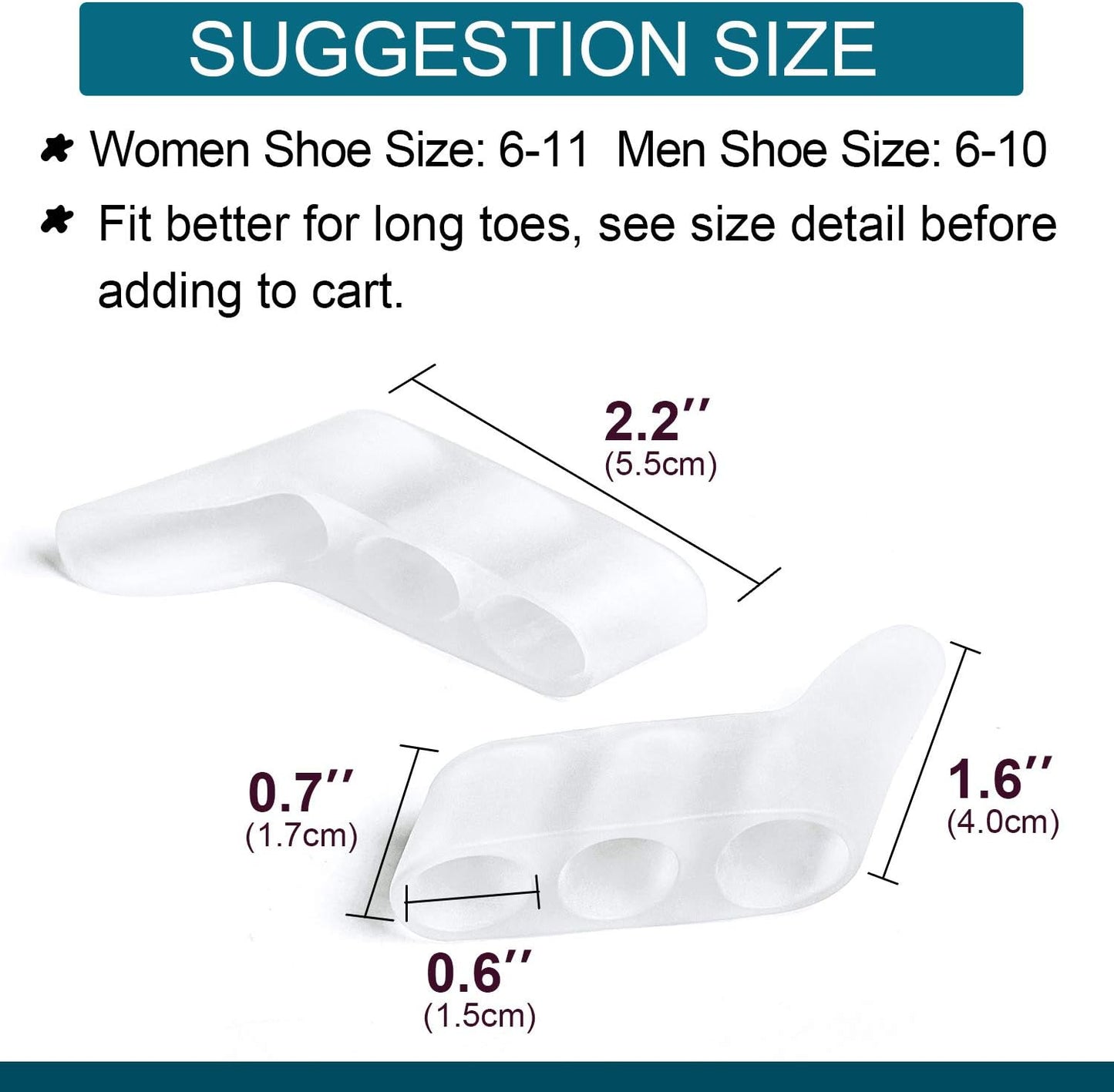 Povihome 10 Pack Pinky Toe Separator and Protectors for Overlapping Toe, Curled Pinky Toes - Spacers for Morton's Neuroma Pain Relief