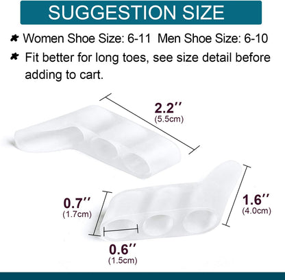 Povihome 10 Pack Pinky Toe Separator and Protectors for Overlapping Toe, Curled Pinky Toes - Spacers for Morton's Neuroma Pain Relief