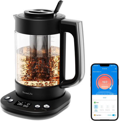GoveeLife Smart Electric Kettle, Tea Infuser for Loose Leaf, 1.7L Silver