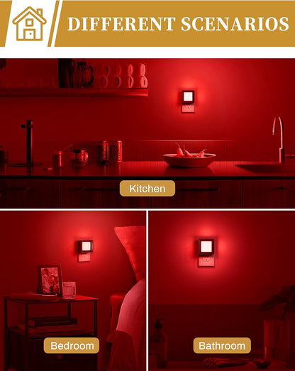 DORESshop LED Night Light, Night Lights Plug Into Wall [2 Pack] with Dusk-to-Dawn Sensor, Dimmable Nightlights, Adjustable Brightness for Bathroom, Hallway, Bedroom,Kids Room,Stairway,Soft White