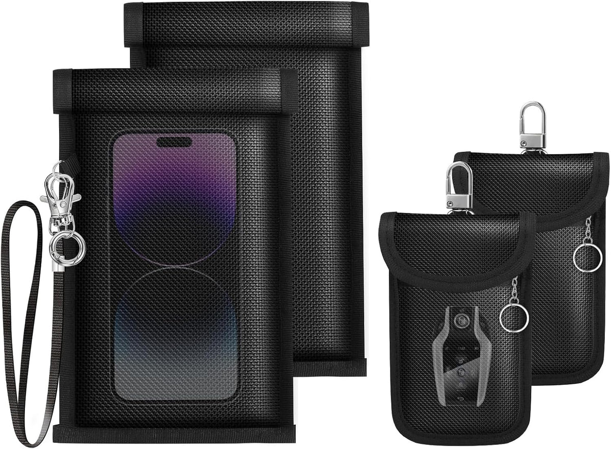Faraday Bags for Phone and Car Key Fob, Signal Blocking Pouch, Anti-Theft Keyless Entry Theft Protection