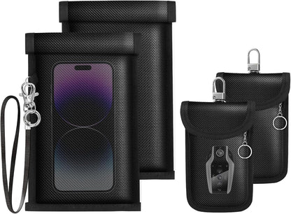 Faraday Bags for Phone and Car Key Fob, Signal Blocking Pouch, Anti-Theft Keyless Entry Theft Protection
