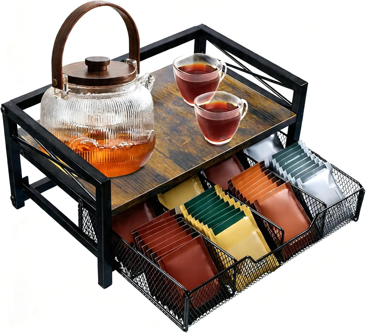 NANXITU Tea Holder Organizer,Wood Tea Box Organizer Storage Box