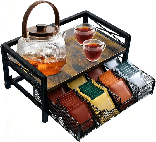 NANXITU Tea Holder Organizer,Wood Tea Box Organizer Storage Box