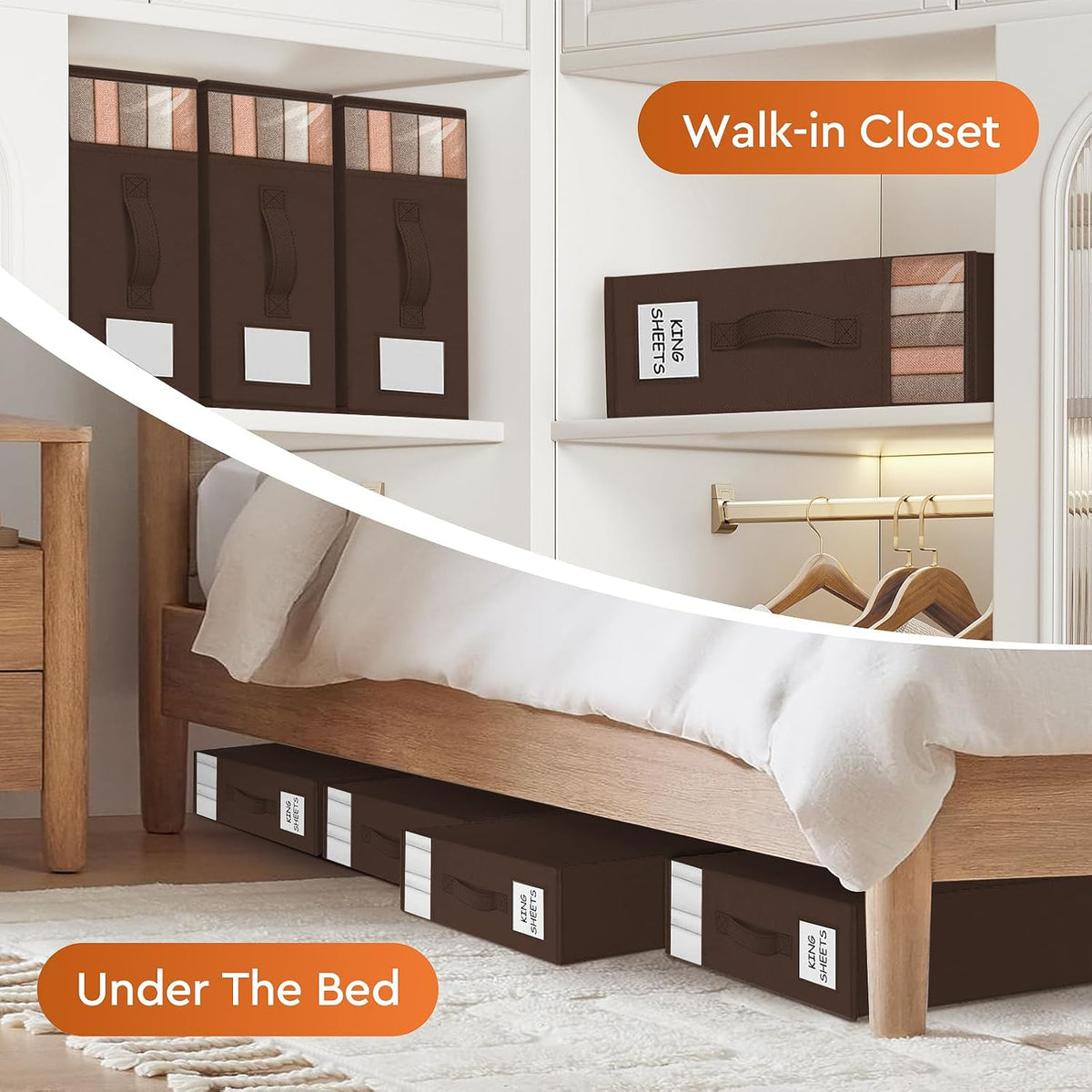 StorageTastic Bed Sheet Closet Organizers and Storage Under Bed Storage