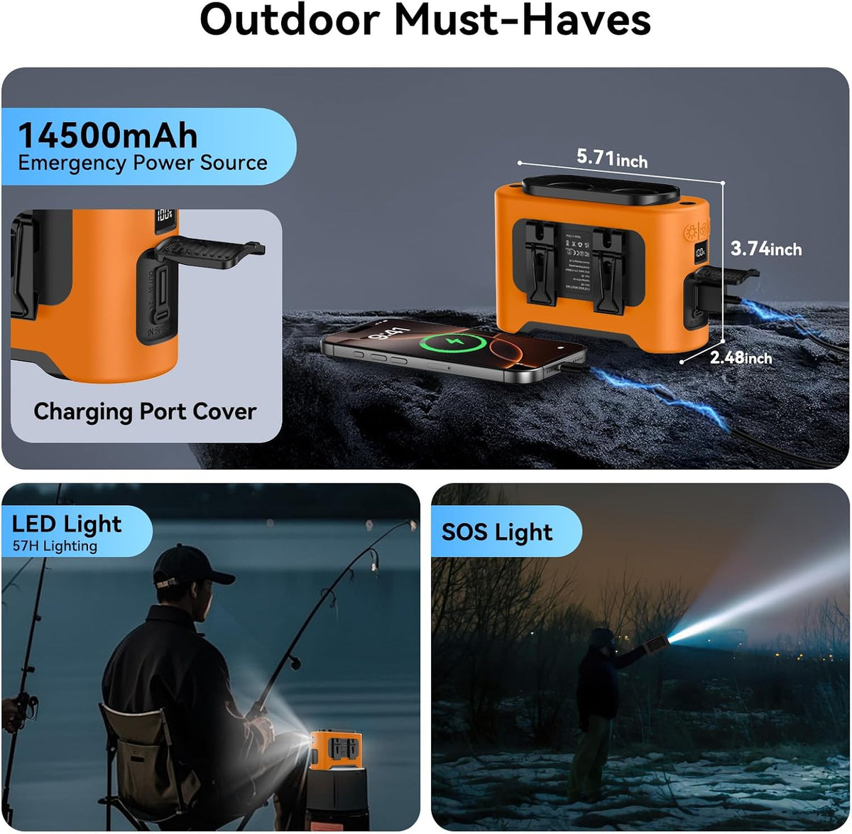 14500mAh Portable Waist Fan, Shirt Belt Clip on Fan Full Body Cooling
