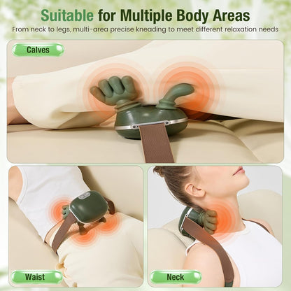 4D Wireless Neck Massager with Heat, Portable Bionic Massage with Real Human Hand Kneading, Neck Massager for Pain Relief Deep Tissue, Body Muscle Pain Relief, Perfect Relaxation Gifts for Men Women