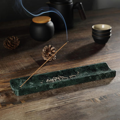 Koville Marble Incense Holder, Incense Holder for Sticks, Incense Sticks Holder Ash Catcher for Meditation Yoga SPA, Natural Stone Incense Burner, Home Table Decor (Grey)