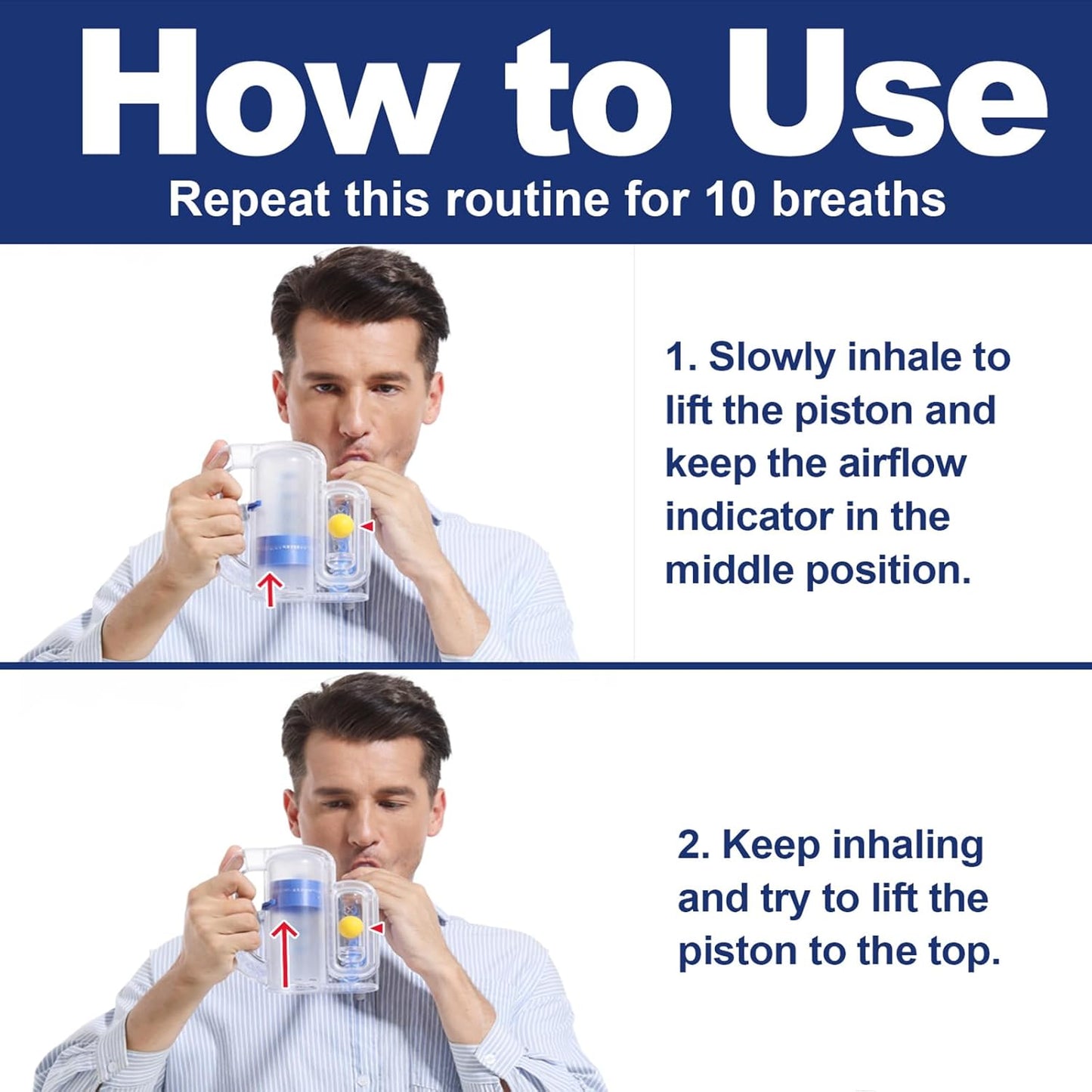 Breathing Exercise Device for Lungs, Exerciser, One‑Ball Design for Gentle Breathing Training & Recovery Support, Easy to Clean