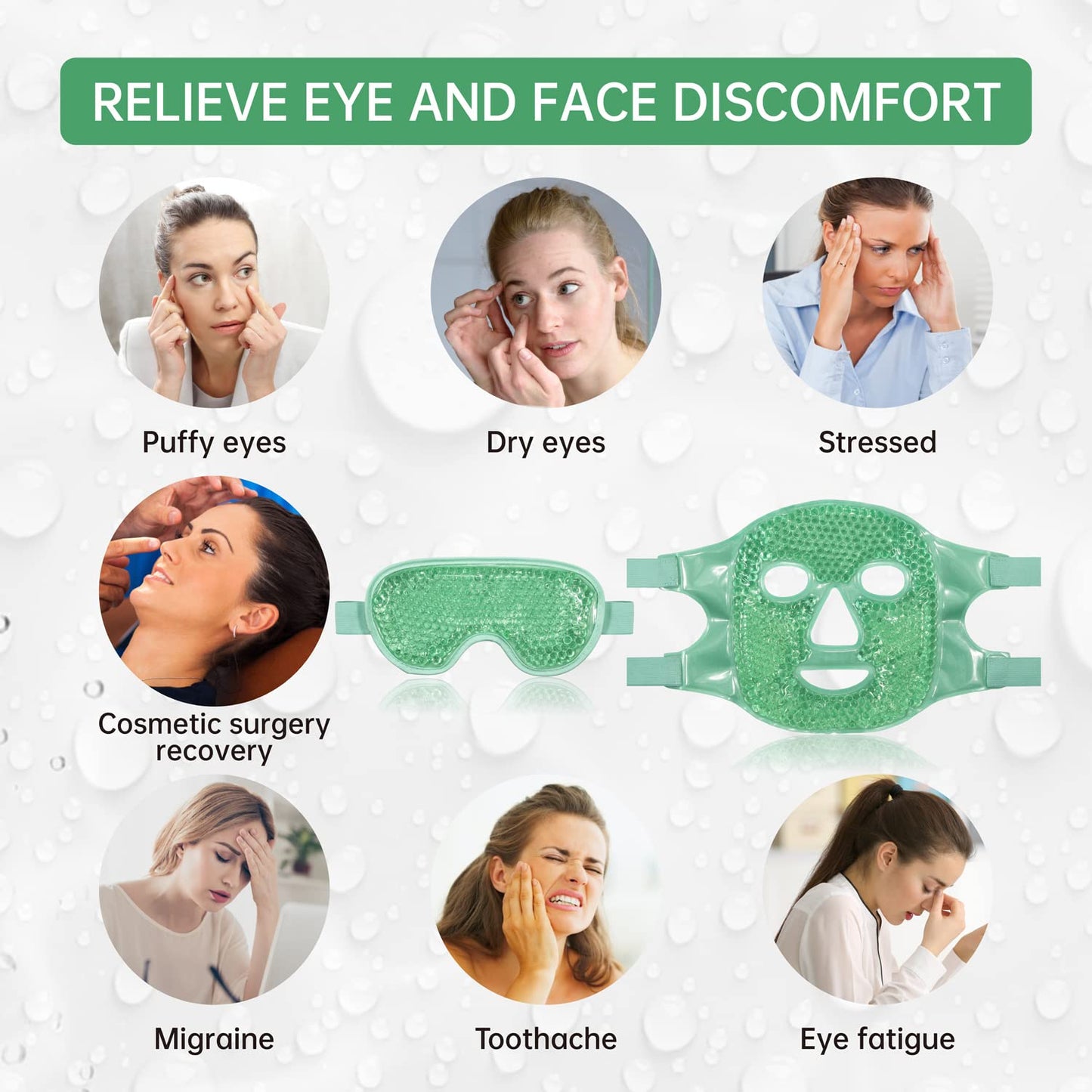 ZNÖCUETÖD Cold Face Ice Mask Facial Ice Pack, Hot Cold Compress for Face