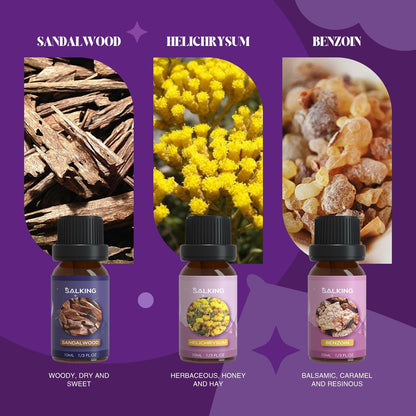 SALKING Floral Essential Oils Set, Premium Pure and Natural Essential Oils, Fragrance Oil Scented Oils for Oil Diffusers 6 x 10 ML - Lavender, Rose, Jasmine, Cherry Blossom, Gardenia, Chamomile