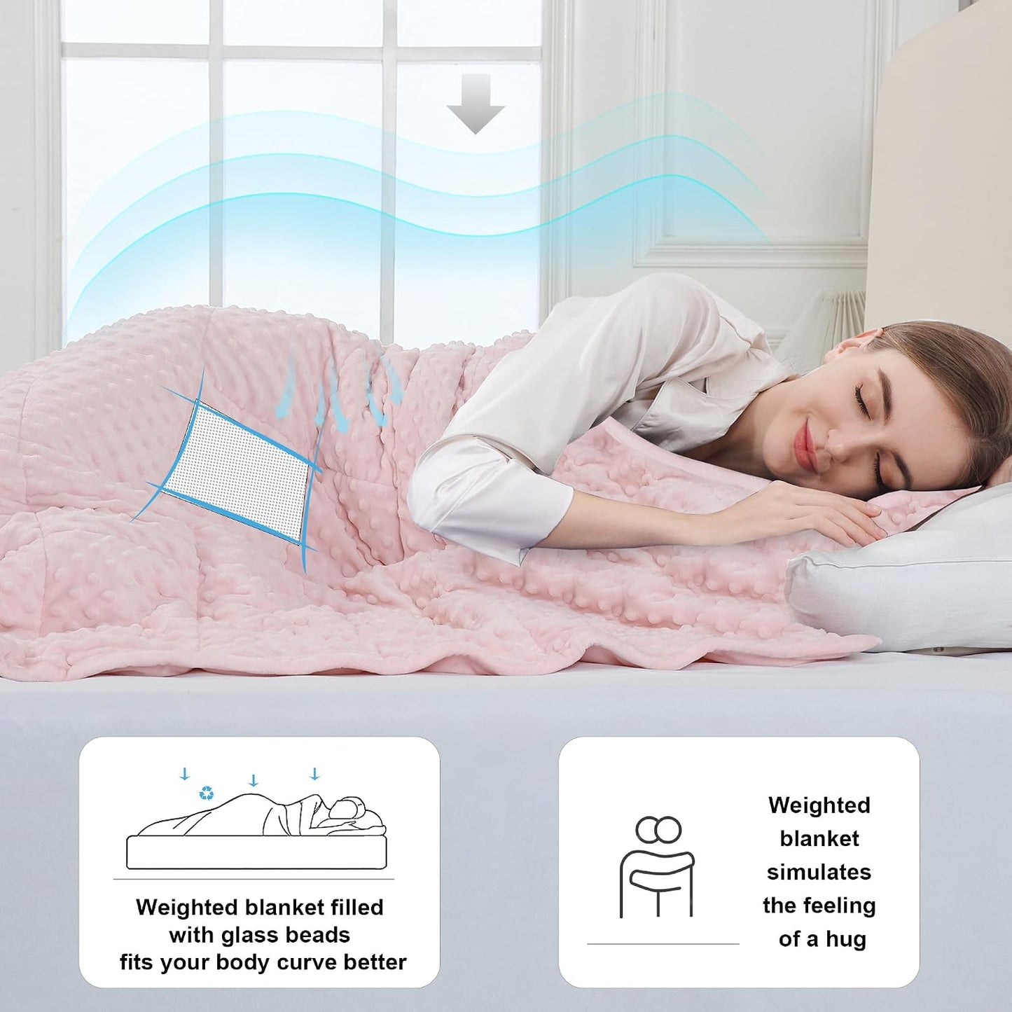Alomidds Weighted Lap Blanket 7lbs, Cozy Luxury Breathable Weighted Blanket for Adults, Weighted Lap Pad for Travel, Relaxation, Sleeping, Purple, 29" x 24"