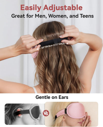 Weighted Blackout Sleep Mask for Men, 3D Contoured Zero Eye Pressure, Lash-Friendly Deep Eye Cups, Adjustable Slide Buckle Strap, Office Nap & Business Travel Essential, Relaxation Gift for Him(Black)