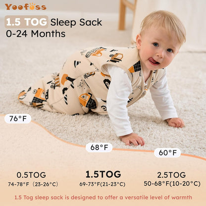 Yoofoss Baby Sleep Sack Baby Wearable Blanket 100% Cotton 2-Way Zipper Toddler Sleeping Sack