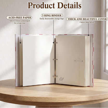 Important Document Organizer Folder Binder Checkered, Green