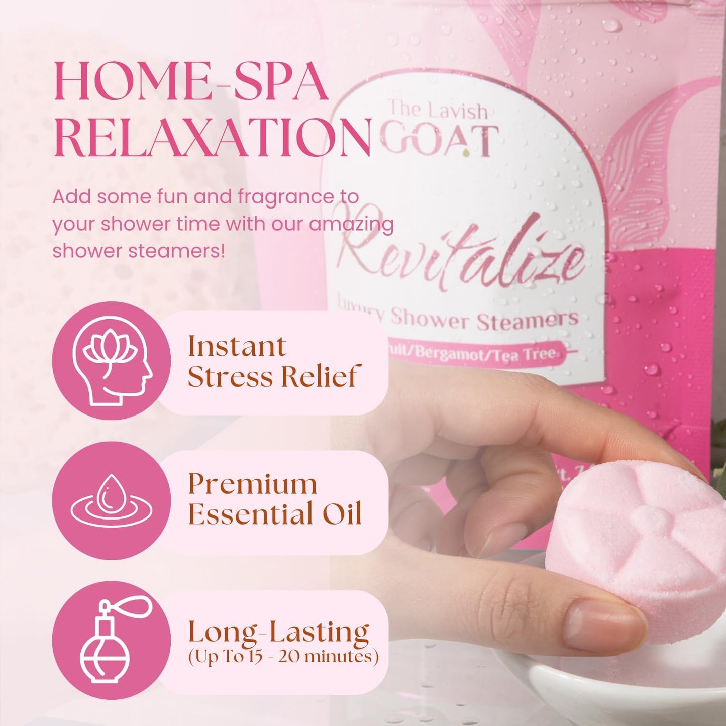 TLG Soothe Shower Steamers Aromatherapy 7 Pack – USA Made with Extra Menthol, Peppermint & Eucalyptus – Shower Bomb for Relaxation, Stress & Sinus Relief – Gift for Men & Women