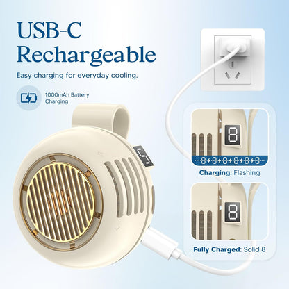 2Pack Portable Clip-On Fan for Shirt, 2.8 oz Lightweight Palm-Size Mini Fan