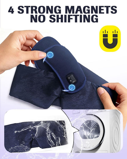 COMOIL 2500mah Cordless Heated Eye Mask for Dry Eyes, 35-65℃ Stepless Precision Warm Eye Compress,Eye Care Heating Pad for Migraine Blepharitis,6 Timers,Washable Heating Pad for Eye Care