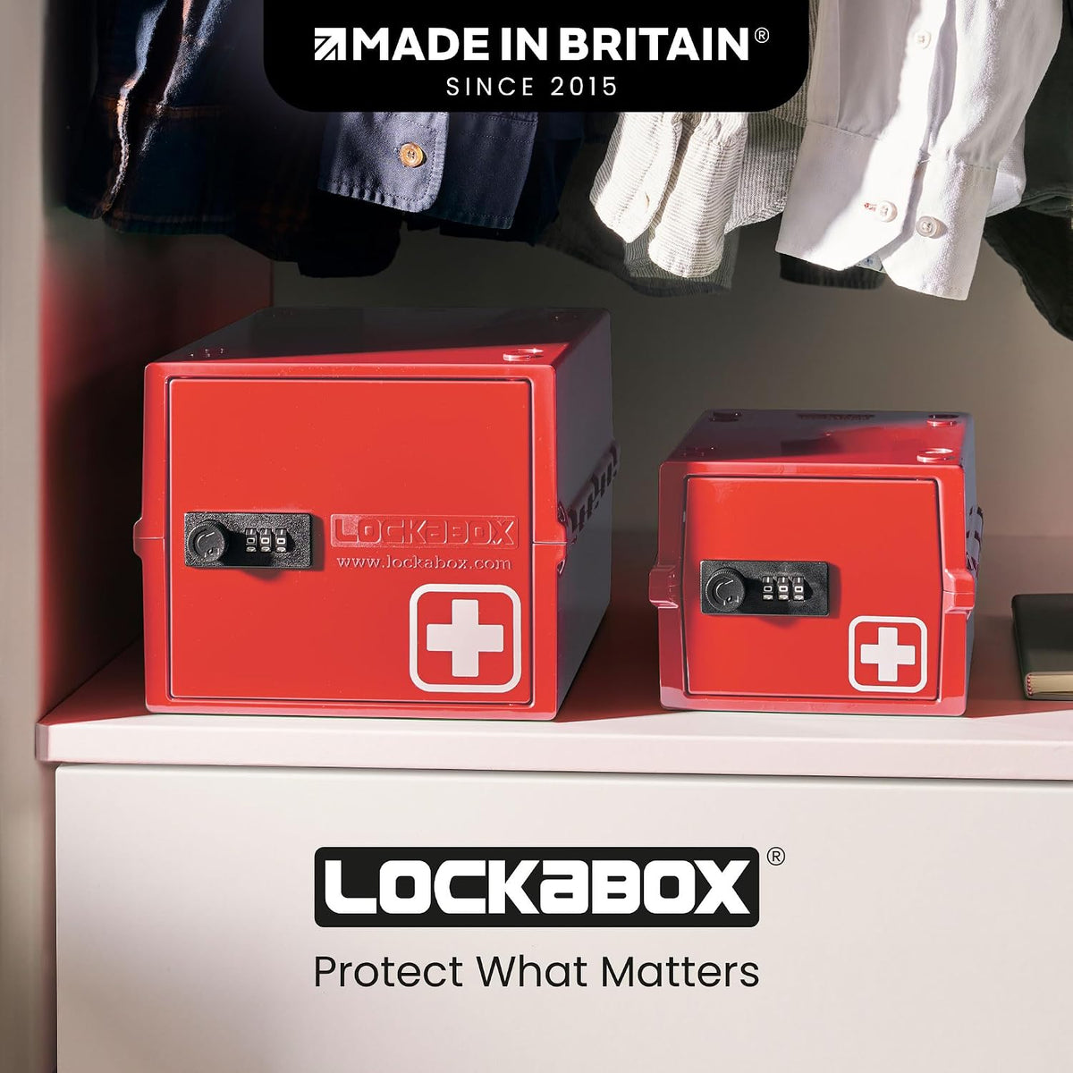 Lockabox Mini™ | Small Lock Box with Combination Lock (Half Letter Sized) | Mini Lockable Box for Small Medicines, Snacks & Mobile Phones | External Size 8.8 x 6.1 x 4.7 Inches (Crystal)