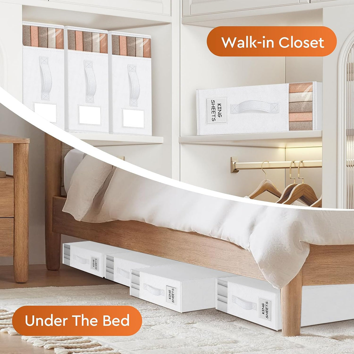 StorageTastic Bed Sheet Closet Organizers and Storage Under Bed Storage