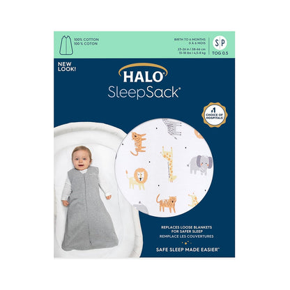 HALO SleepSack, 100% Cotton Wearable Blanket, Swaddle Transition Sleeping Bag, TOG 0.5, Ocean Life, Medium, 6-12 Months