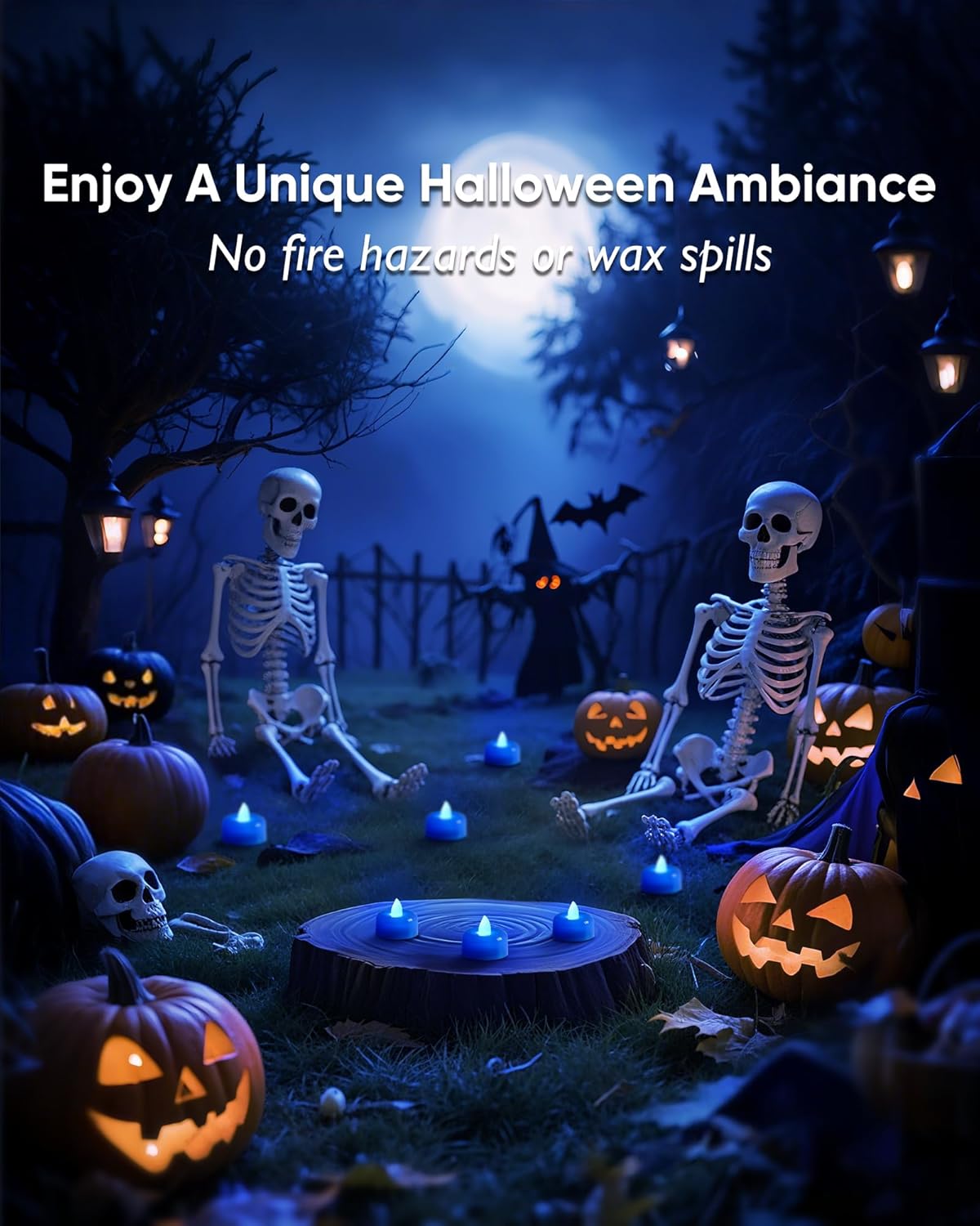 Amagic 12/24/50/100/150Pack Flameless LED Tea Lights Candles Battery Operated, Electric Fake Tealight Candles for Votive, Halloween, Christmas, Home Decor, Wedding, Table Decor (12Pack)