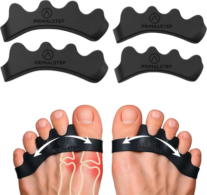 VYCE PrimalStep Toe Separators, Spreaders, Spacers, Straightener to Correct Toes for Men and Women, Bunion Corrector, Plantar Fasciitis and Athletic Mobility, S/M