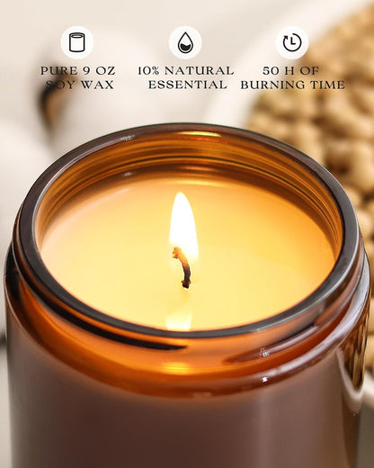 AOOVOO Coconut Vanilla Candles - 9 oz Scented Candles, Aromatherapy Candle, Soy Candle for Home Scented