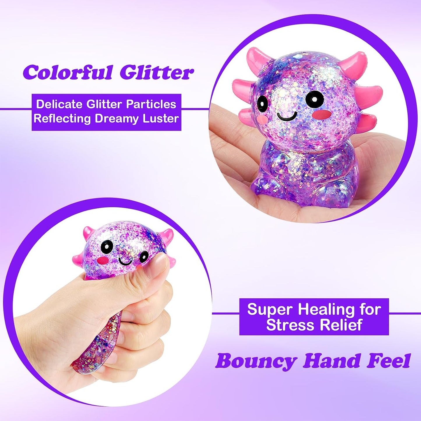 Axolotl Stress Balls for Adults, Squishy Axolotl Figurines Sensory Ball