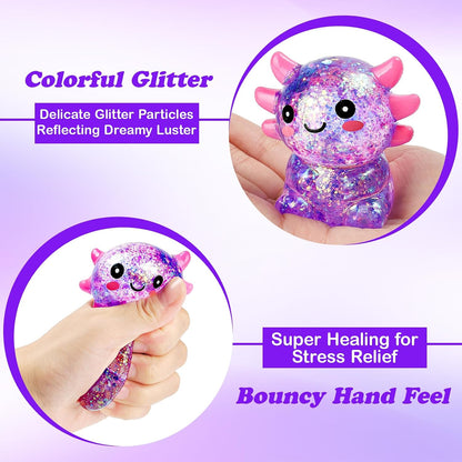 Axolotl Stress Balls for Adults, Squishy Axolotl Figurines Sensory Ball