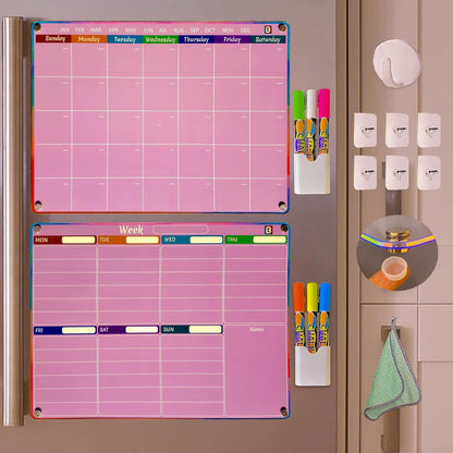 4 PCS Reusable Dry Erase Habit Tracker & Goal Planner |8.3 x 11.7''| with 6 PCS Magnetic Dry Erase Markers, Used as Fitness Planner, Reward, Behavior Chart & Chore Chart for Kids and Adults…