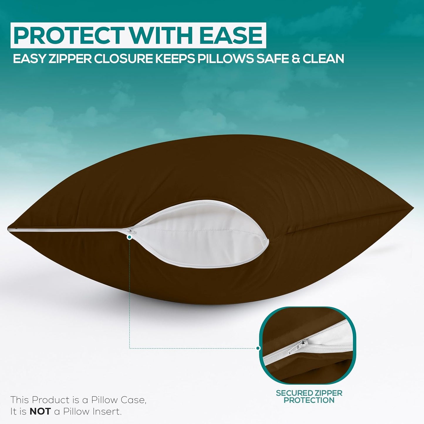 Utopia Bedding Premium 100% Waterproof Pillow Protectors with Zipper Standard Size (Set of 4), Bed Bug and Dust Mite Proof Zippered Pillow Covers, Pillow Encasement Cases, Gray