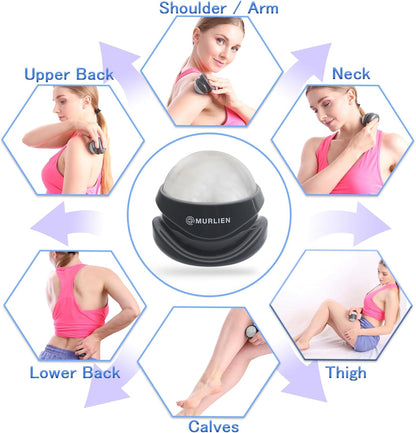 Massage Roller Ball, Tight and Sore Muscles Relief, Manual Massager, Alleviating Shoulder, Arms, Back, Legs, Calves or Muscle Tension