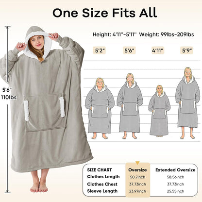 yescool Wearable Blanket Hoodie as Christmas Birthday Gifts for Women Mom - Colors A