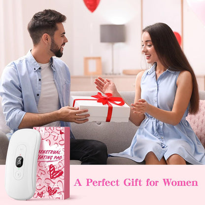 Portable Heating Pad: 2 Timer 6 Heat Levels 6 Vibration Modes Cordless Electric Heating Pad 3s Fast Heating Travel Heating Pad Gifts for Women Christmas Birthday Pink