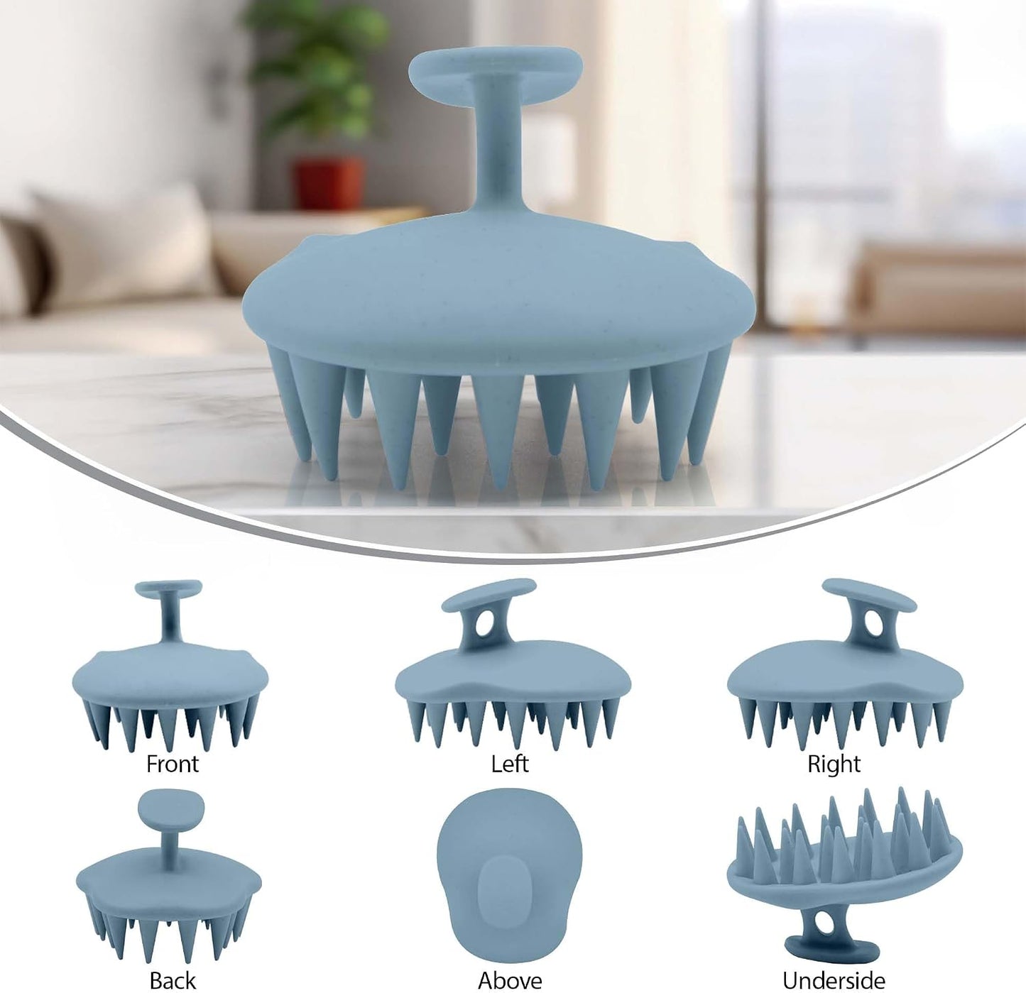 Fiora Naturals Scalp Massager Shampoo Brush - Silicon Scalp Scrubber & Exfoliator for Dandruff Removal and Hair Growth, Brush for Wet & Dry Hair, for Men, Women, Kids - BPA Free