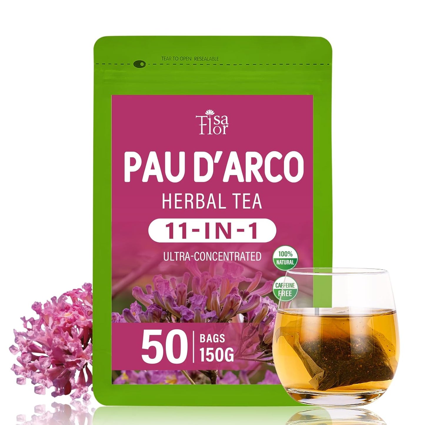 TisaFlor Milk Thistle (Cardo Mariano) Tea Bags for Liver Health, Detox & Immune Support, 5-in-1 Herbal Tea with Dandelion Licorice, Naturally Caffeine-Free - 50 Bags